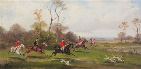 Rudolf Stone (19th/20th C.) Hunting scenes 6 x 12in.
